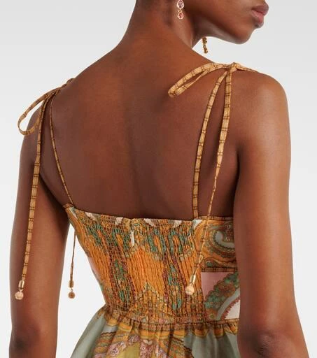 Zimmermann Maxine Picnic paisley linen bustier dress 6