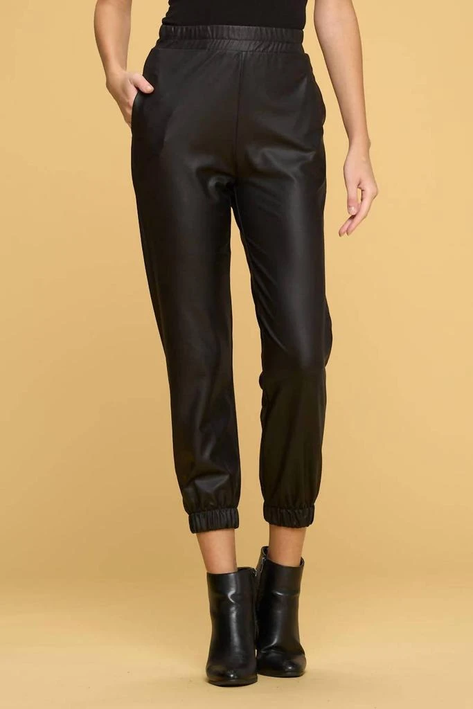 Renee C Renee C - Faux Leather Pants With Pockets