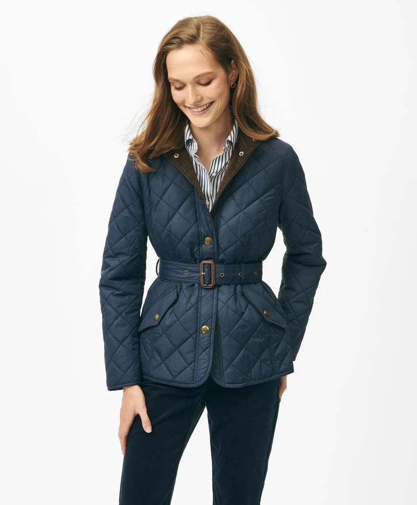 Brooks Brothers Belted Military-Inspired Quilted Jacket in Nylon 1