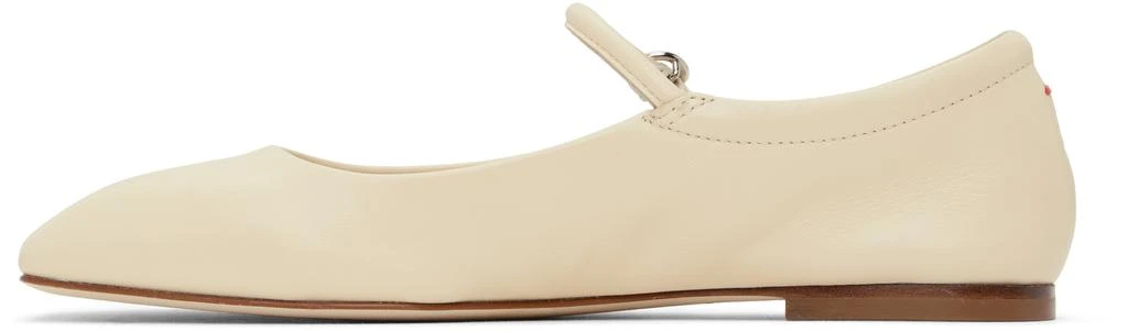 AEYDE Off-White Uma Leather Mary-Jane Ballerina Flats 3