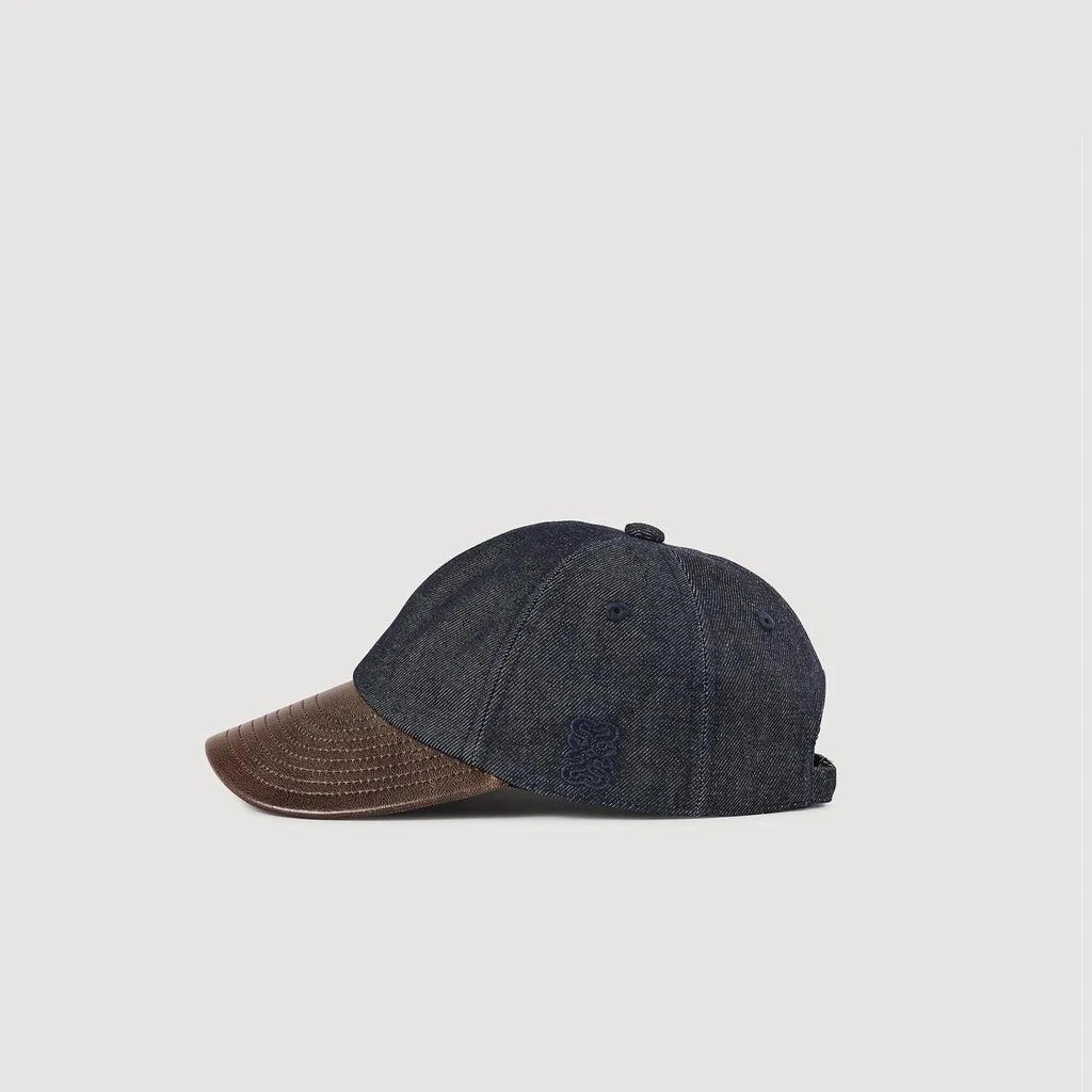 Sandro Denim and leather cap 1