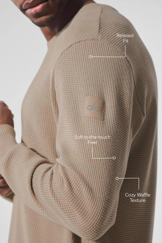 Alo Elevate Waffle Long Sleeve Crew - Gravel 2