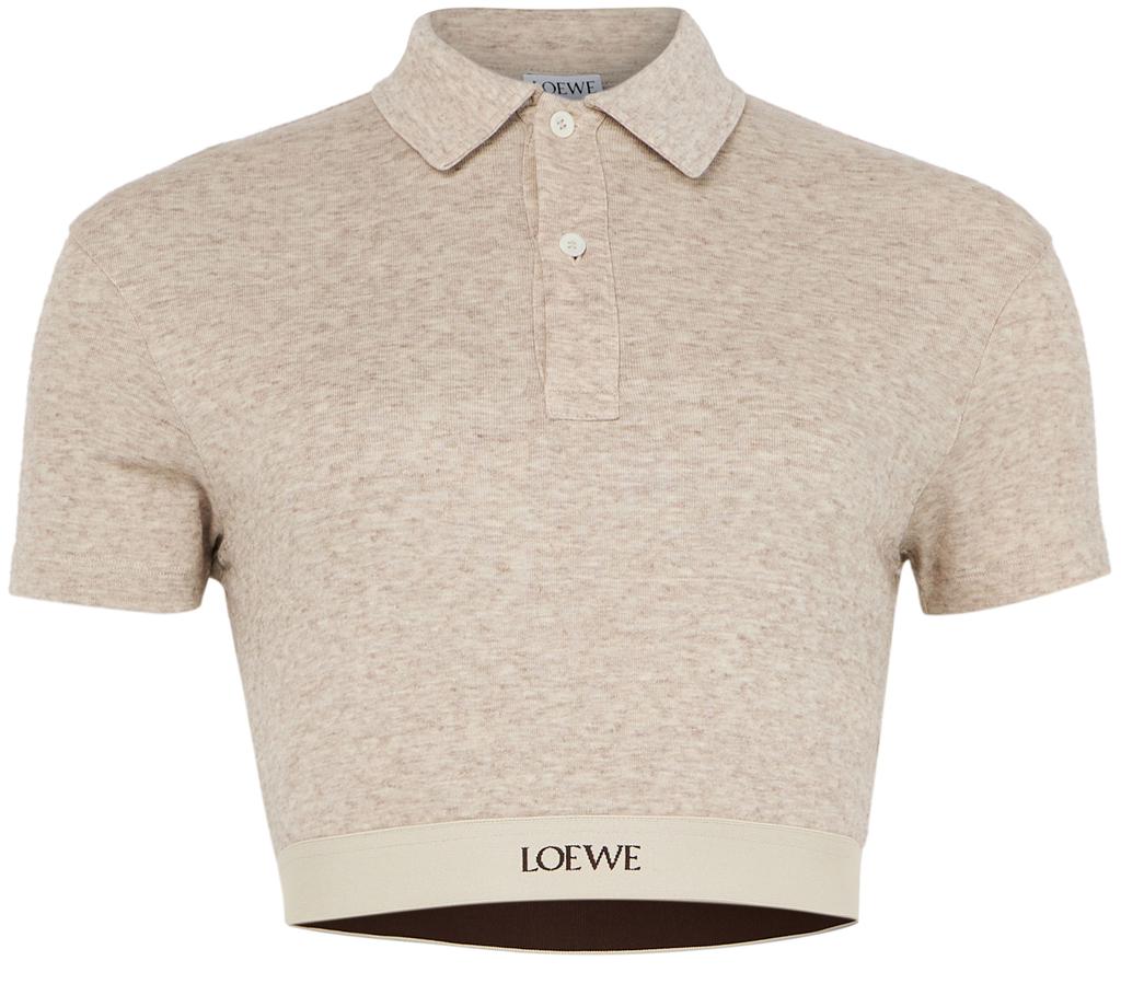 Loewe Cropped silk and cotton polo shirt