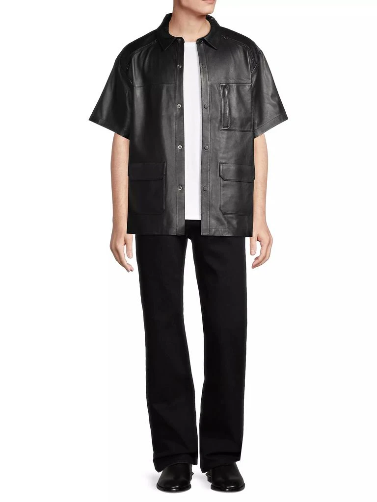 RTA Leather Short-Sleeve Utility Shirt 2