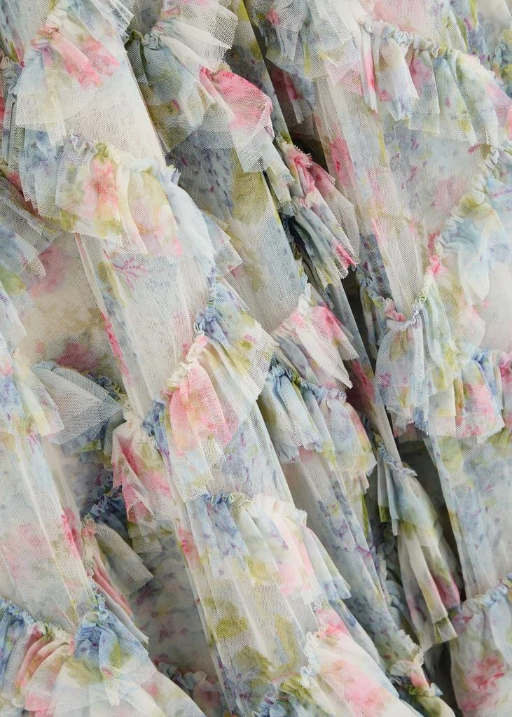 Needle & Thread Hydrangea Genevieve floral-print ruffle tulle gown 5