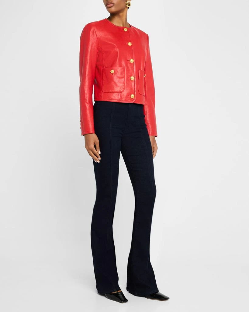 VERONICA BEARD Andrea Button-Down Leather Jacket 2