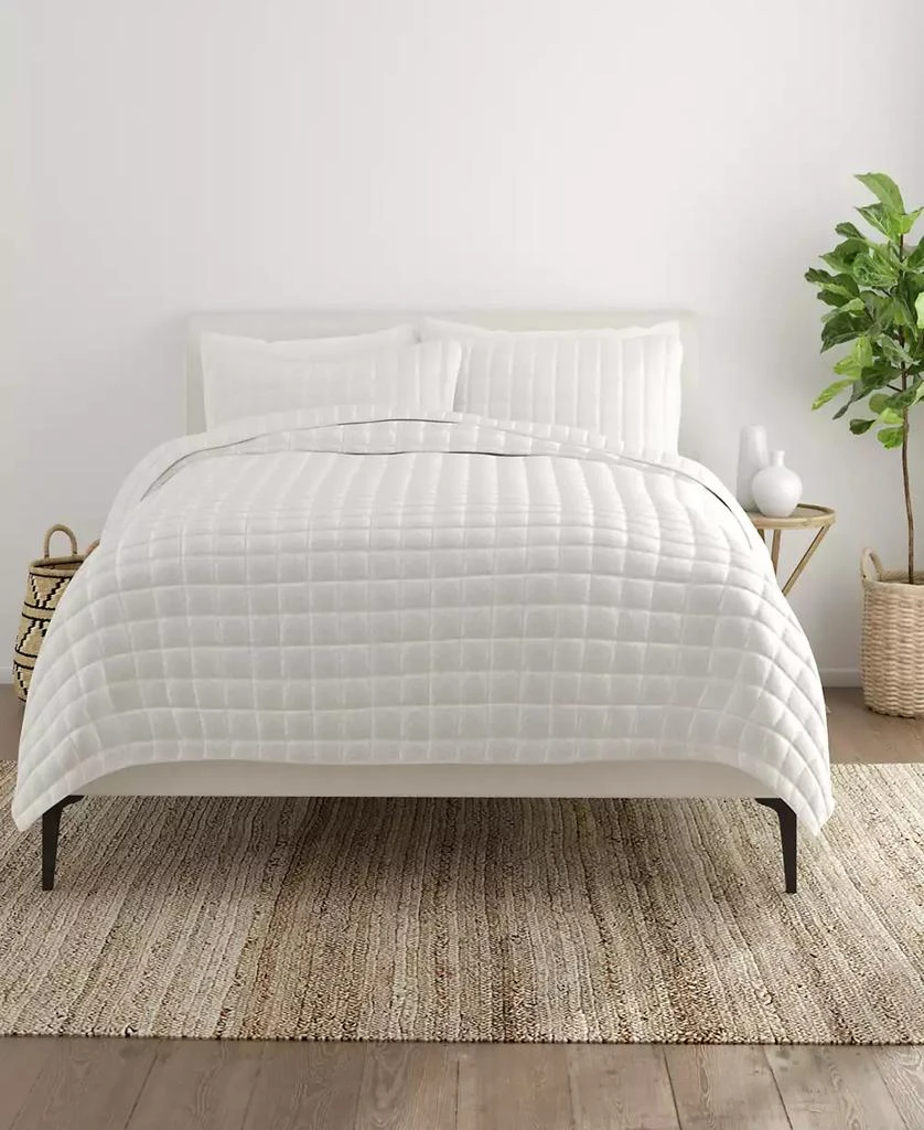 IENJOY HOME Ultra Soft Square Pattern Quilted Coverlet Set 3
