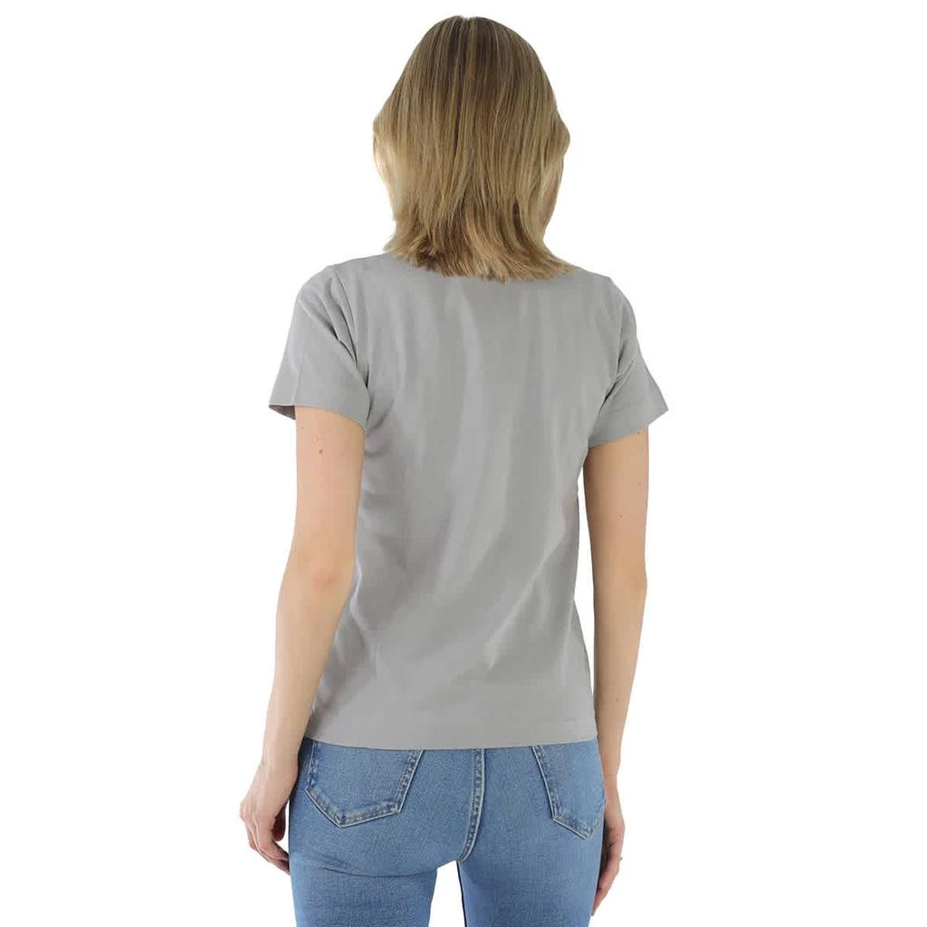 Comme des Garcons Ladies Heart Embroidered Cotton Jersey T-shirt In Grey 3