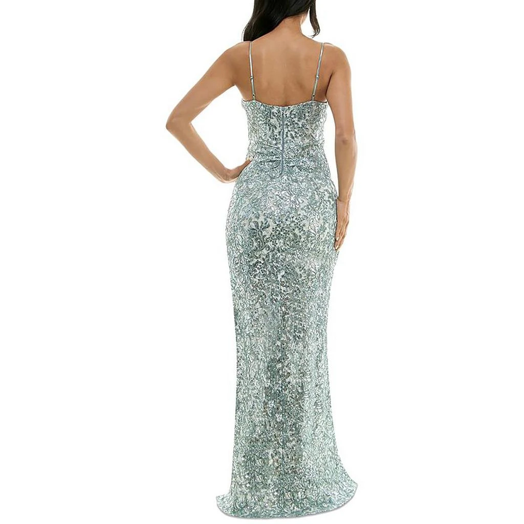 Emerald Sundae Juniors Womens Lace Sequined Evening Dress 2