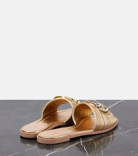 Valentino VLogo Signature metallic leather sandals 2