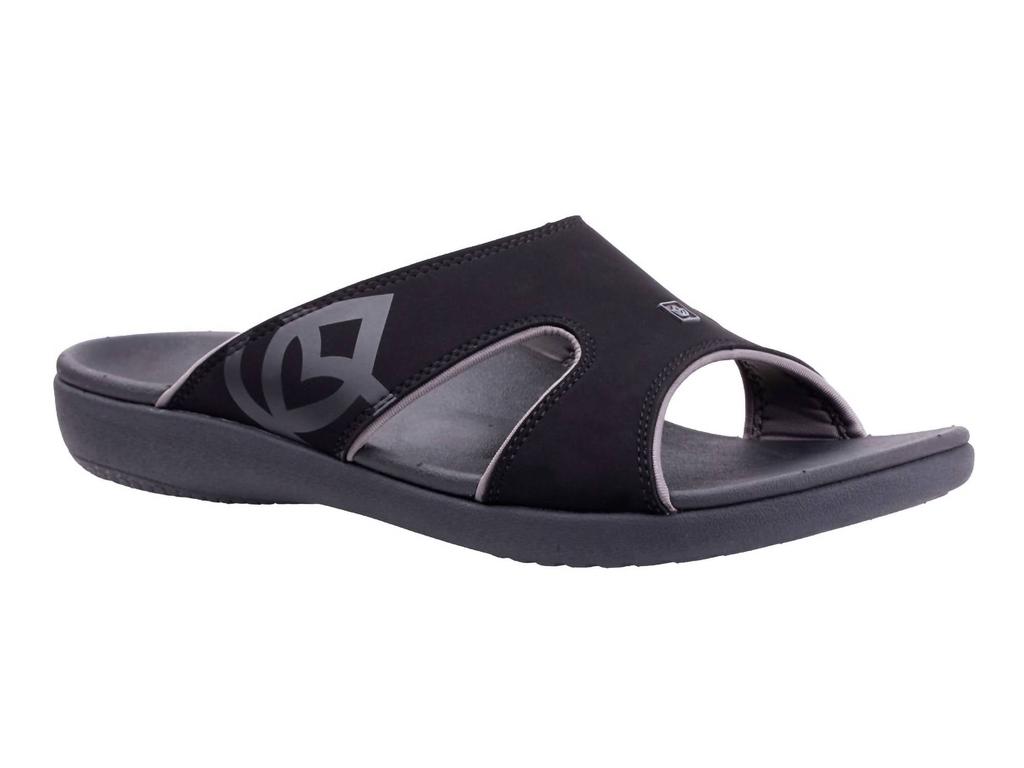 Spenco Men's Kholo Slide Sandal In Black/pewter