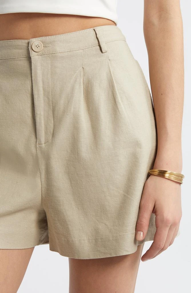 Open Edit High Waist Linen Blend Shorts 5