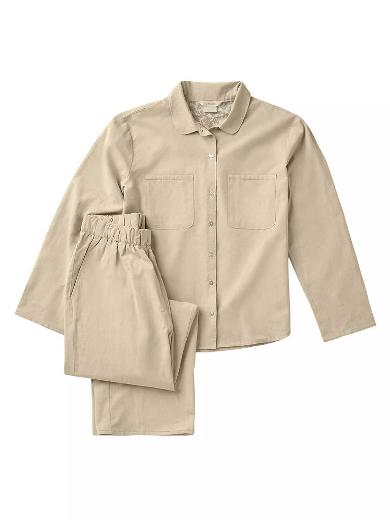 Coyuchi Women's Isla Organic Cotton Long Sleeve Pajama Set 1