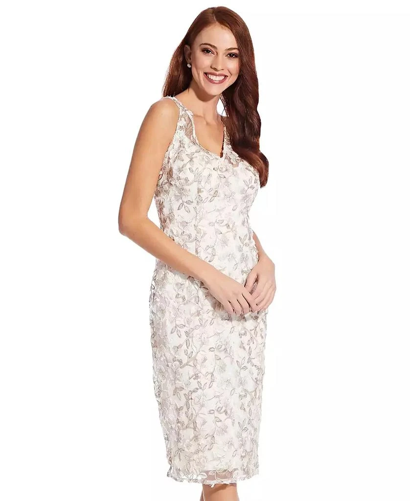 Adrianna Papell Women's Floral Embroidered Sheath Dress 4