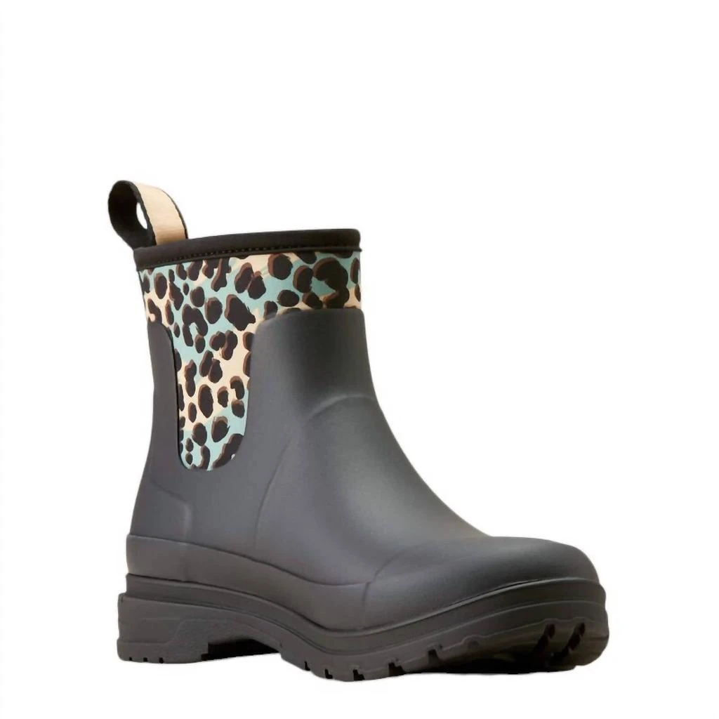 Ariat Women's Kelmarsh Shortie Rubber Boot In Black/leopard Camo 2