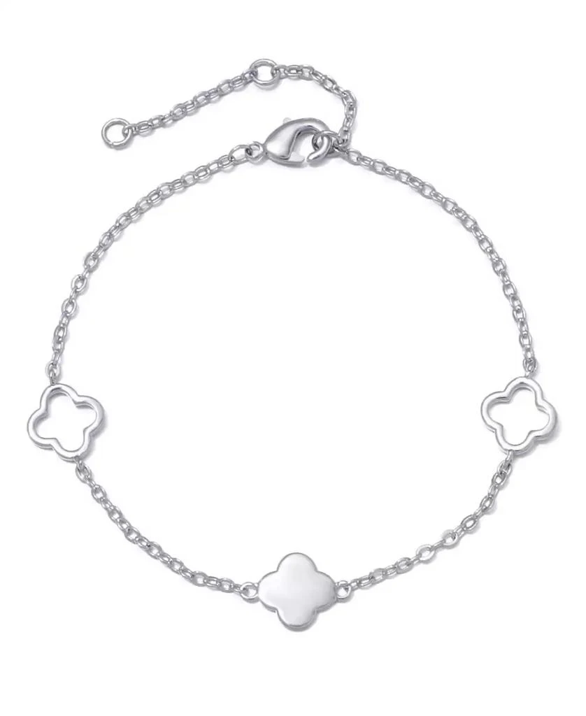 ADORNIA Silver Clover Station Bracelet
