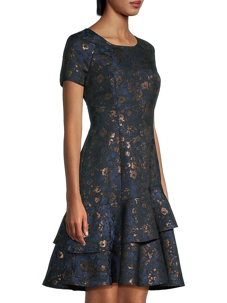 green emerald velvet dress Focus by Shani — Lace Bodice Fit & Flare Dress with Bow Tie