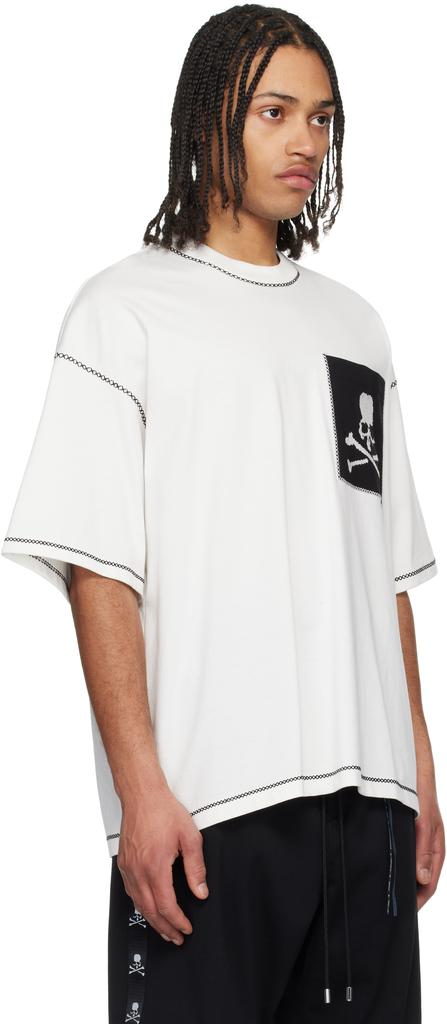 mastermind JAPAN White Boxy Cross-Stitch T-shirt