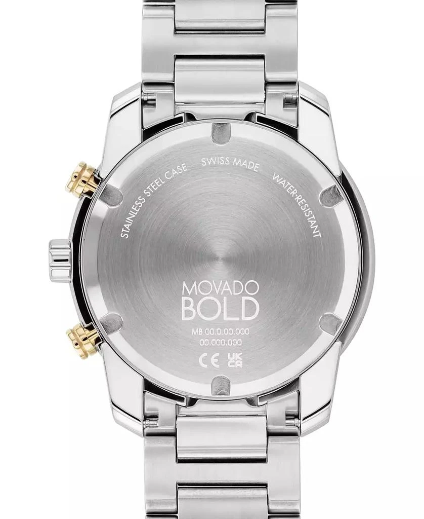Movado Men's Swiss Chronograph Bold Verso Stainless Steel Bracelet Watch 44mm 5