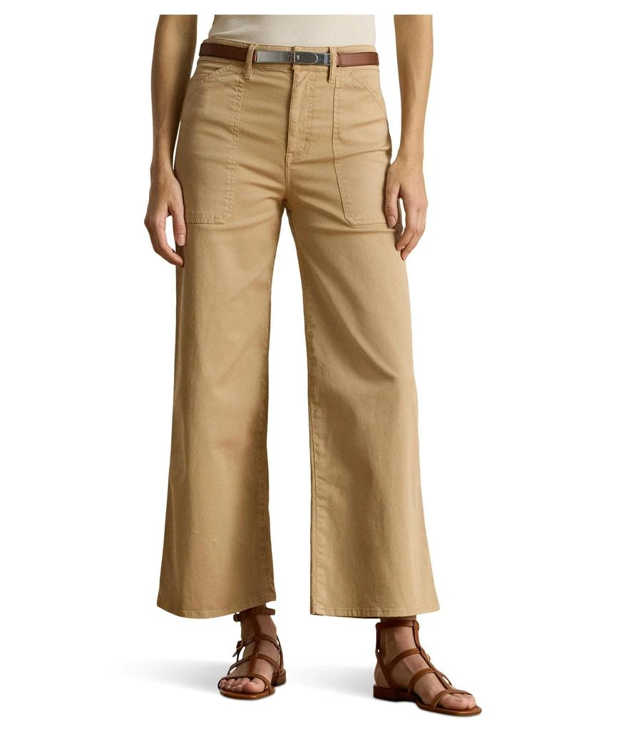 Stretch Chino Wide-Leg Cropped Pants