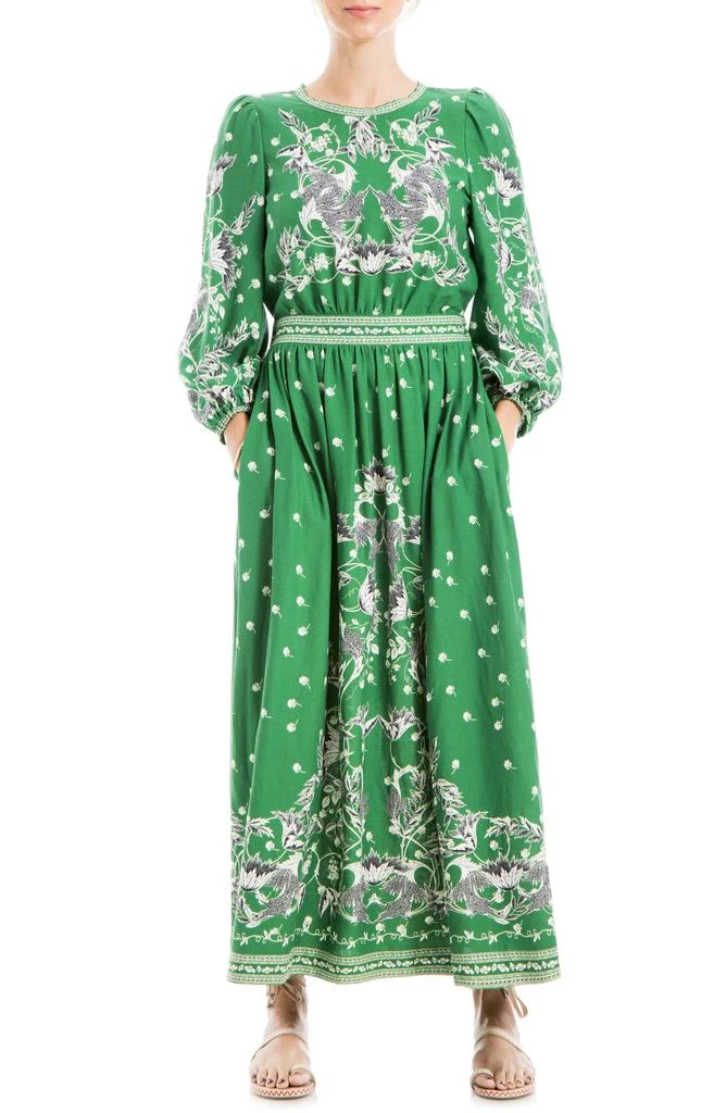 Max Studio Floral Balloon Sleeve Maxi Dress 1