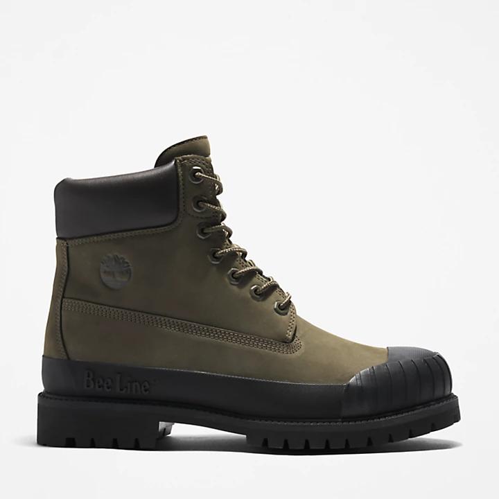 Timberland Bee Line x Timberland® 6 Inch Rubber Toe Boot for Men in Dark Green/Black