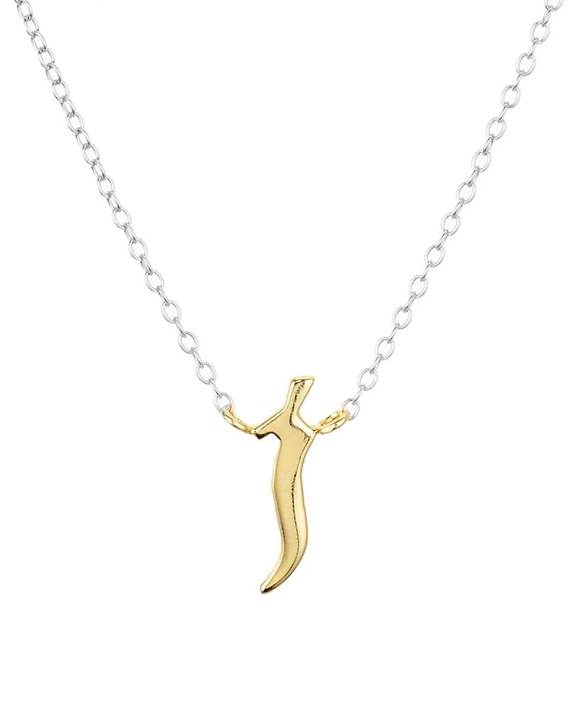 Argento Vivo Two Tone Gothic Initial Pendant Necklace, 16" 1