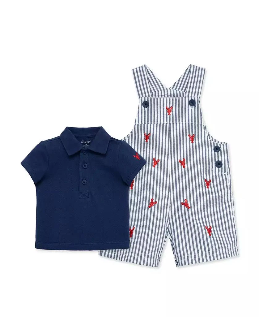 Little Me Baby Boys
 Lobster Printed Shortall and Polo Shirt, 2-Piece Set 2