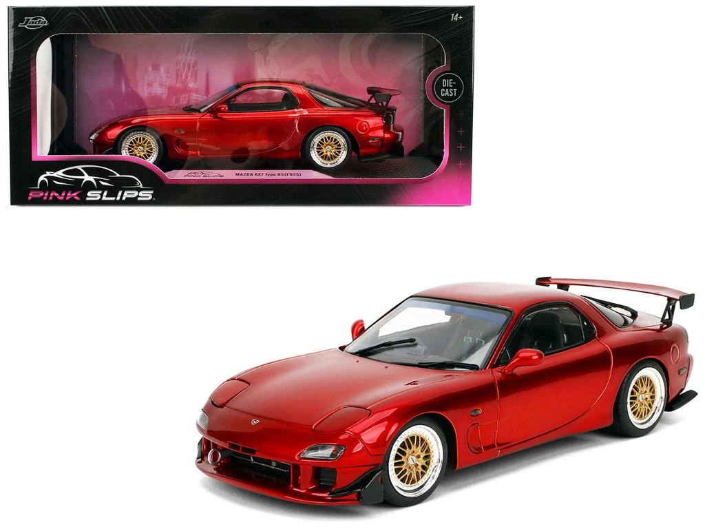 Jada Mazda RX7 Type RS (FD3S) RHD (Right Hand Drive) Orange Metallic "Pink Slips" Series 1/18 Diecast Model Car by