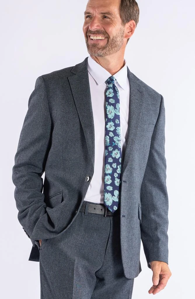 SAVILE ROW CO Hoxton Trim Fit Charcoal Notch Lapel Knit Suit 5