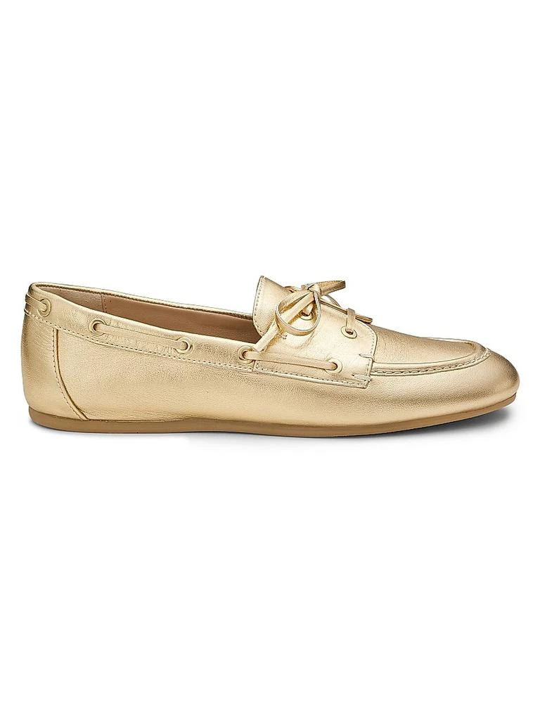 Stuart Weitzman Tinsley Metallic Leather Boat Shoes 1