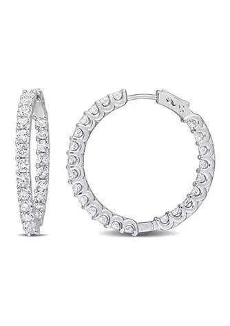 Belk
Co. Lab Created 6.90 ct. t.g.w. Created White Sapphire Inside-Outside Hoop Earrings in Sterling Silver