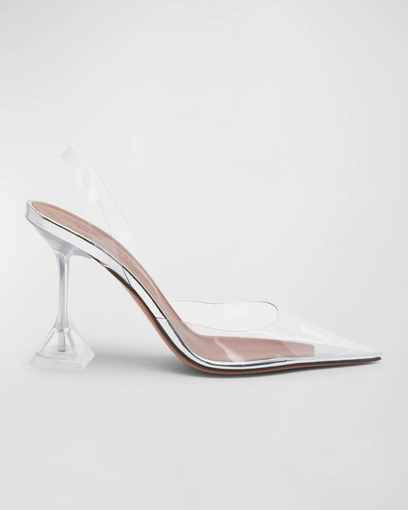 Amina Muaddi Holli Clear Slingback Pumps 1