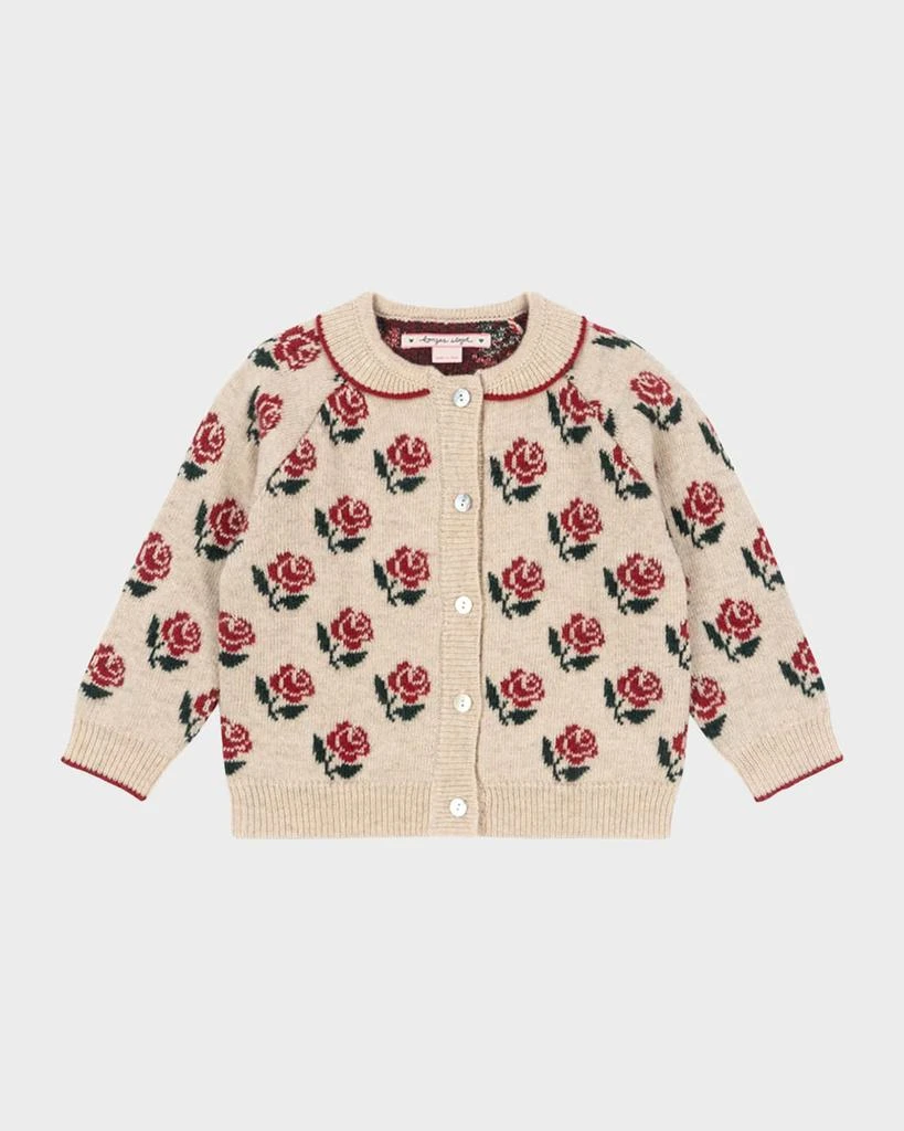 Konges Slojd Girl
s Belou Intarsia Knit Cardigan, Size 12M-10