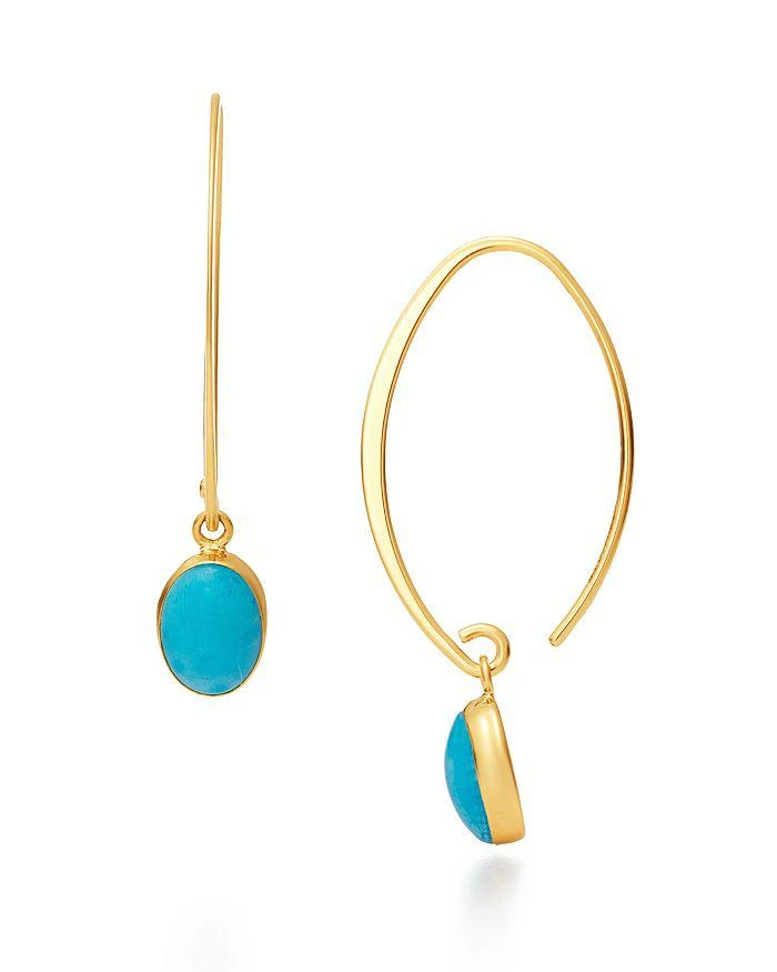 Bloomingdale's Turquoise Threader Drop Earrings in 14K Yellow Gold - Exclusive 1