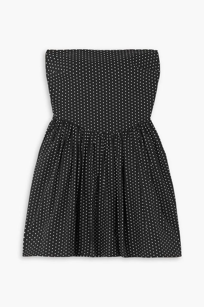 Molly Goddard Hannah strapless polka-dot cotton-poplin mini dress 1