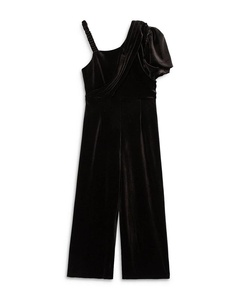 Habitual Girls' Asymmetric Velour Knit Jumpsuit - Big Kid 1