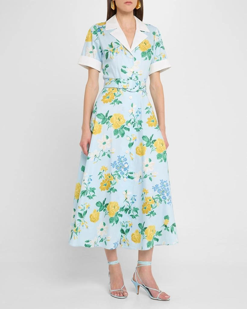 Evi Grintela Clara Belted Floral-Print Midi Shirtdress 2
