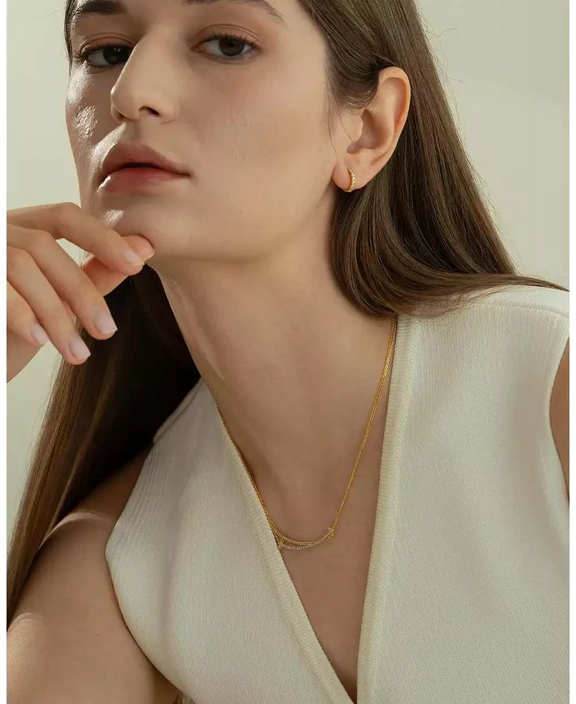 Bearfruit Jewelry Sterling Silver 18k Gold Plated Daphne Necklace Delicate Trendy 2