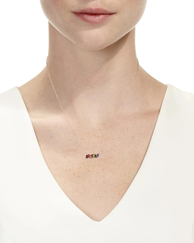 Suzanne Kalan 14K Rose Gold Rainbow Bar Necklace 2