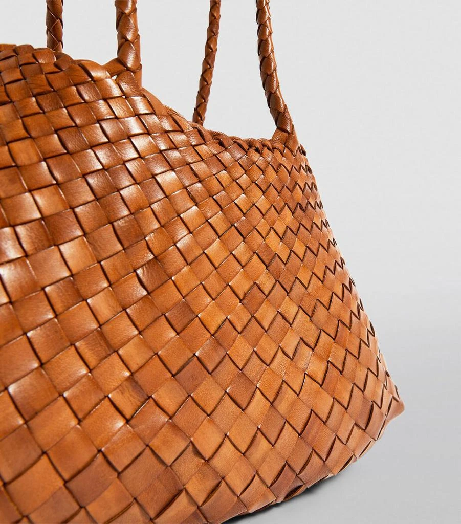 DRAGON DIFFUSION Large Leather Woven Santa Croce Tote Bag 6