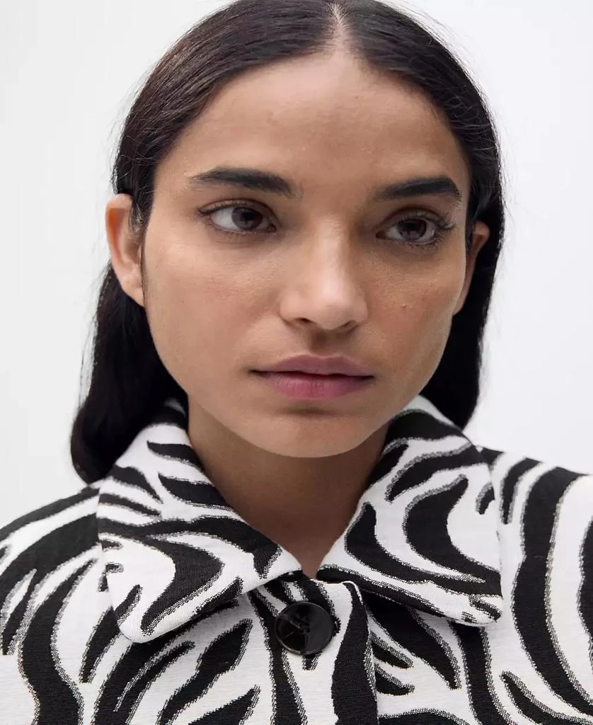 Mango Women's Buttons Detail Zebra-Print Jacket 6