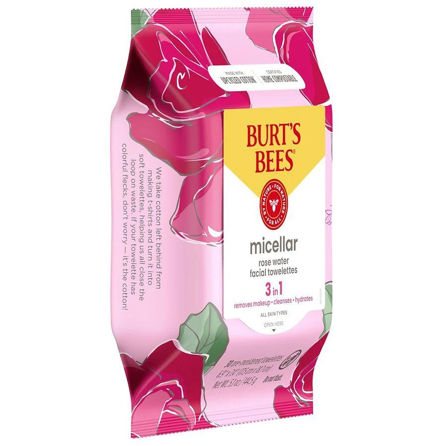 Burt's Bees Micellar Facial Towelettes Rose Water 5