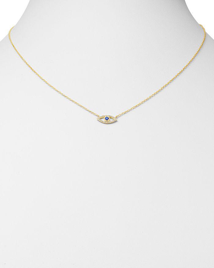 Zoe Lev 14K Yellow Gold Diamond & Blue Sapphire Evil Eye Pendant Necklace, 18"