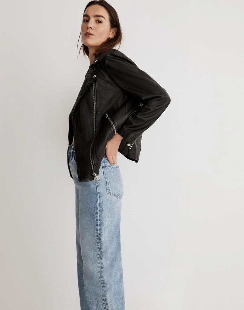 Madewell Washed Leather Oversized Motorcycle Jacket 2
