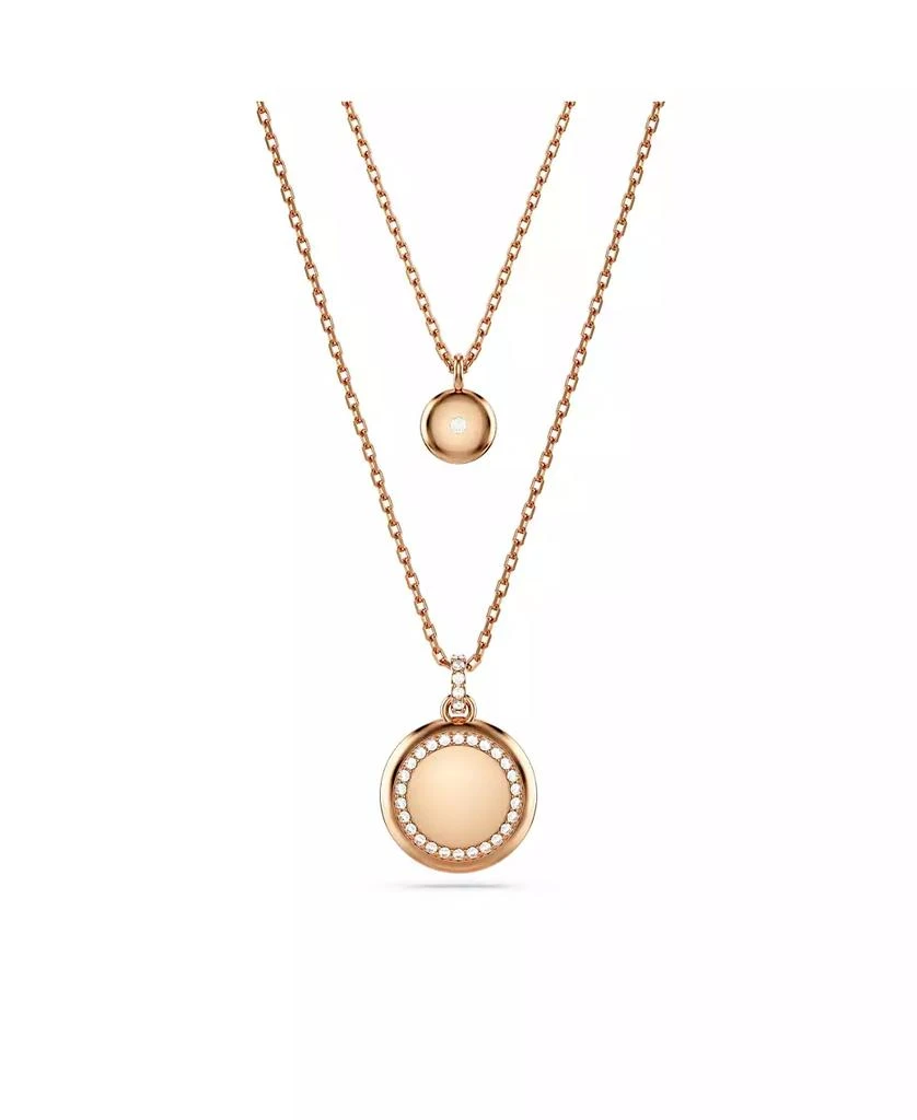 Swarovski White, Rhodium Plated or Rose-Gold Tone or Gold-Tone Meteora Layered Pendant Necklace 2