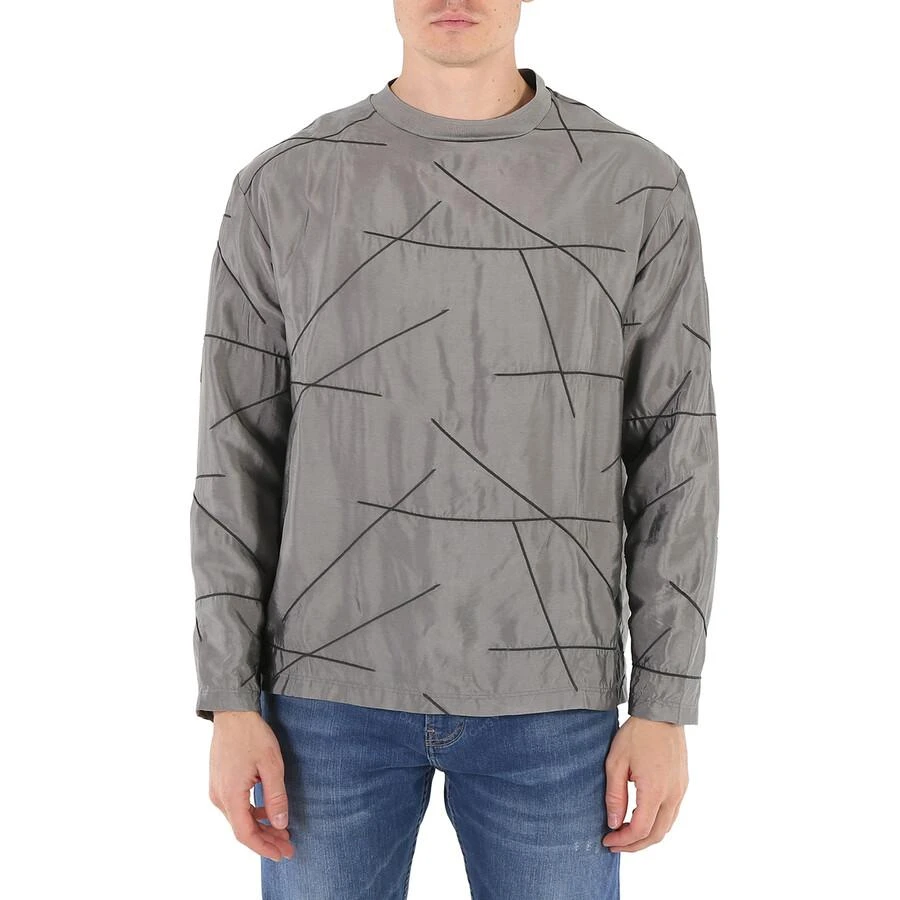 Emporio Armani Men's Grigio Striped Details Long-Sleeved T-Shirt 1