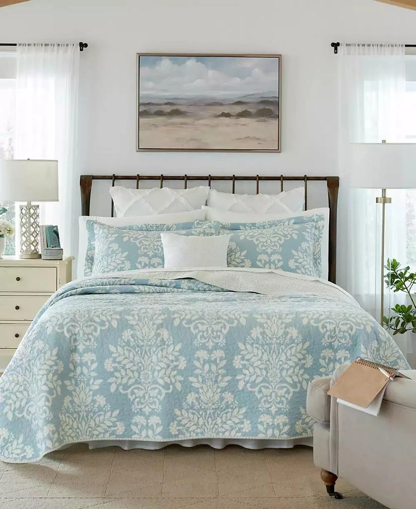 Laura Ashley Rowland Cotton Reversible 2 Piece Quilt Set, Twin 7
