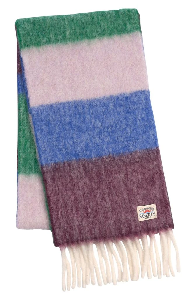 Faherty Colorblock Stripe Fringe Scarf 3
