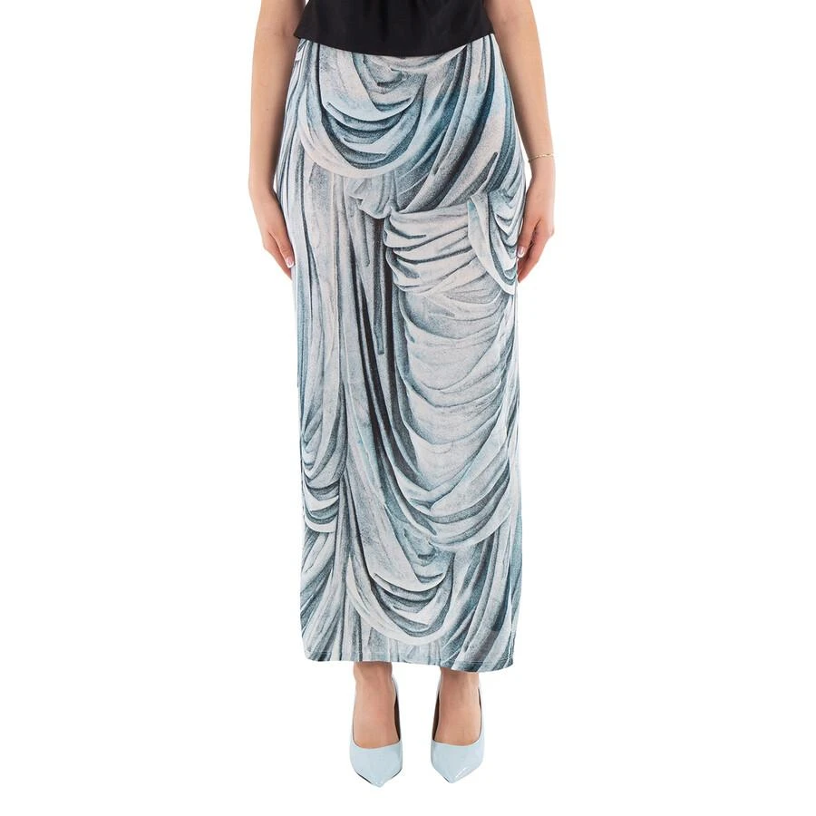 Rabanne Ladies Blue Long Jersey Skirt